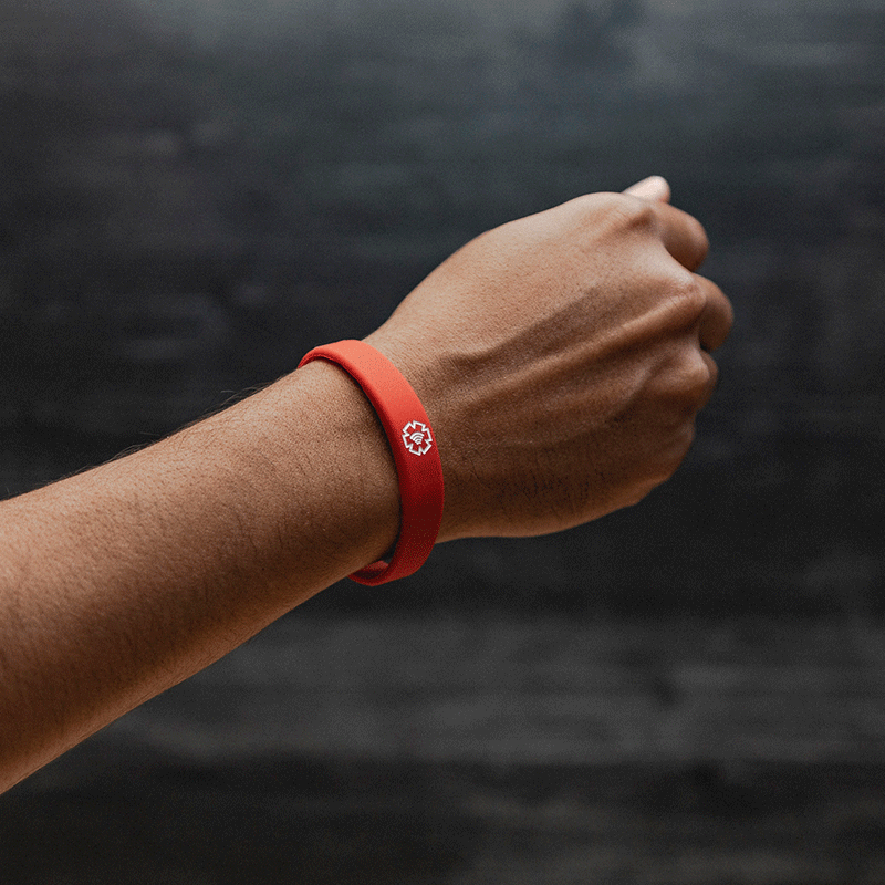 Red Silicon band tap to share