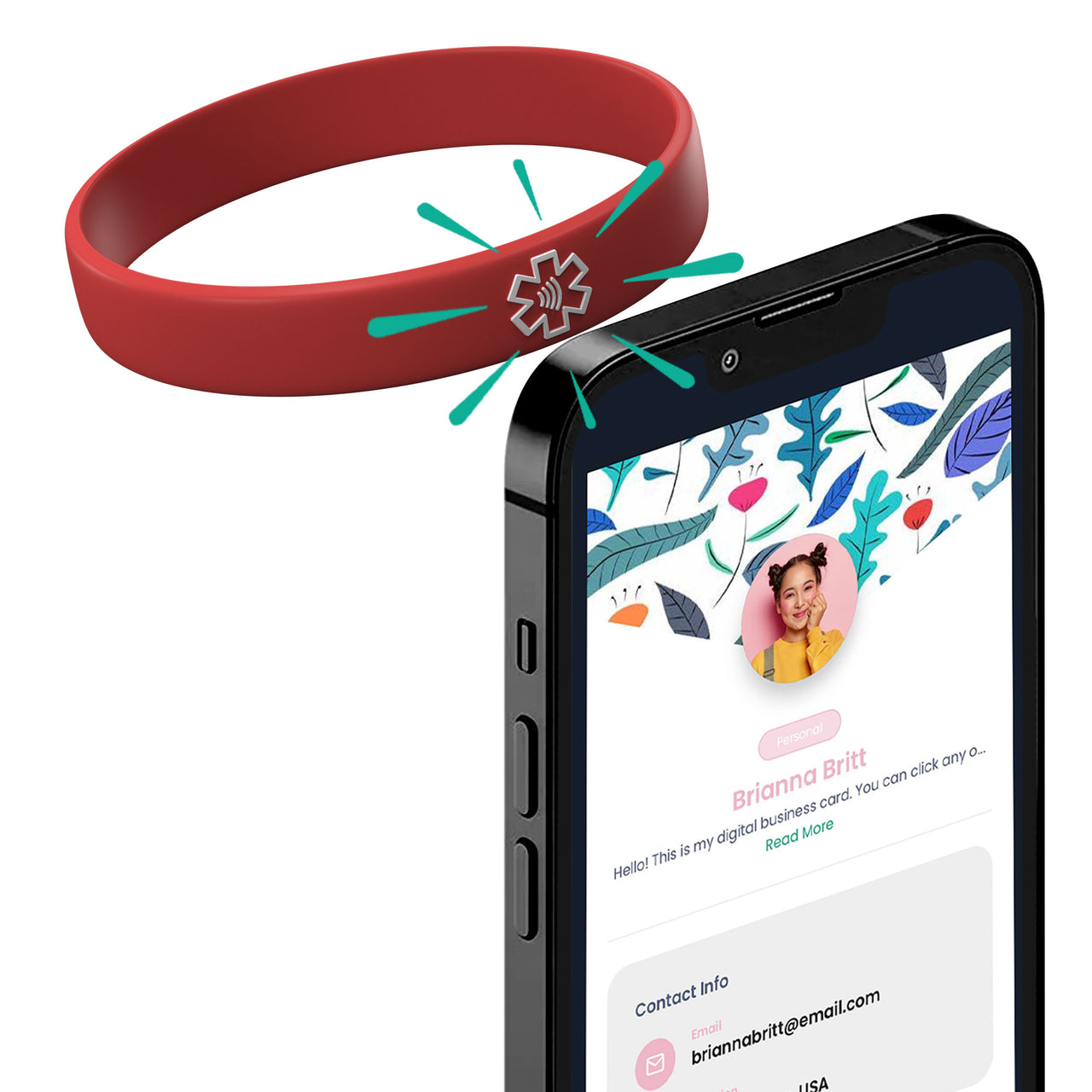 Red Silicon Band tap to share