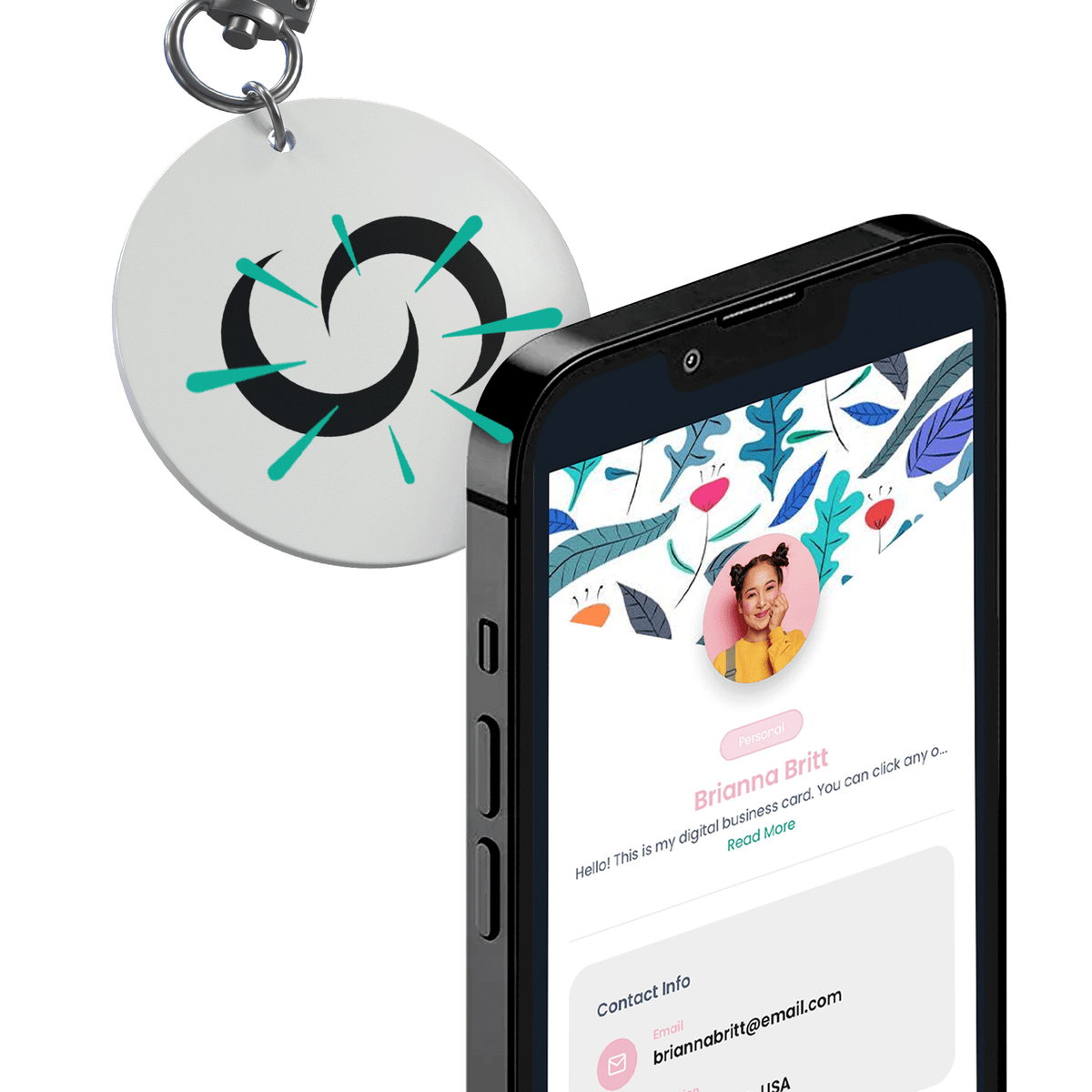 Smart Keychain tap to share with phone