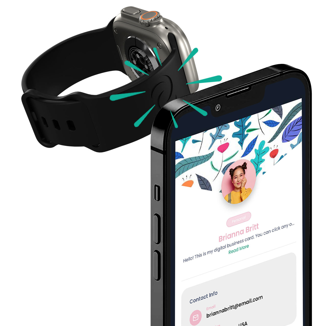 Smart NFC Apple watch band pairing with phone